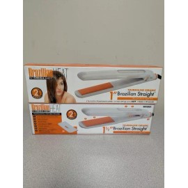 Brazilian 2 Pack Brazilian Heat by Mega Hot Tourmaline Ceramic Flat Irons 1” & 1 1/2"