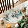 Set of 4 Watercolour Reindeer Tree Christmas Round Placemats, Christmas