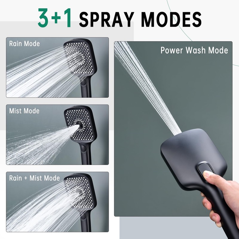 13 Inch Rainfall Shower Head with Multi-Function Handheld Sprayer Combo,