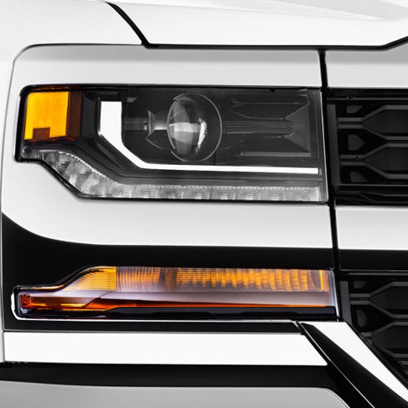 Duolctrams Chrome HID/Xenon LED DRL Projector Headlight Assembly Compatible with