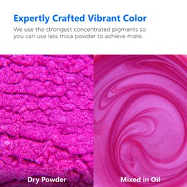 Rolio Premium Mica Powder - Deep Pink (50G / 1.76oz) - 1 Jar of Pink Pigment Powder for Epoxy Resin, Dye, Soap Making, Nail Polish, Paint, Candle Making, Bath Bombs, Slime