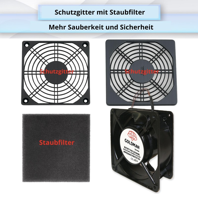 GOLDMAN SERVICE Axial fan for high temperatures with protective grille