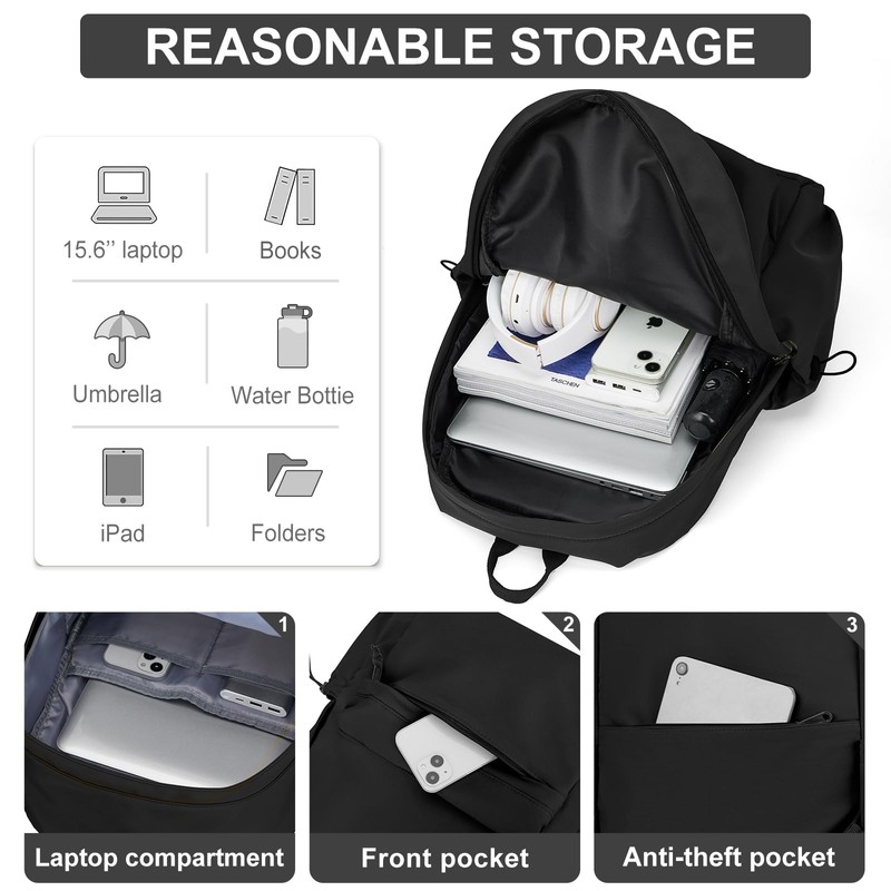 Lendolk Backpack Waterproof Laptop Backpack Work Backpack Lightweight Small Travel