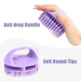 OULIGET Scalp Massager Hair Shampoo Brush with Long Bristles, Silicone Scalp Scrubber Hair Shower Brush Hair Wash Tool for Dandruff,Comfortable Scalp Brush Shower,2 Pieces