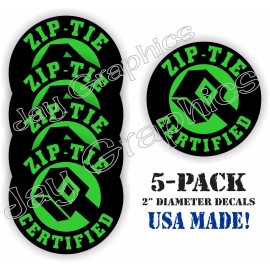 Unbranded/Generic 5 pack Funny ZIP TIE CERTIFIED Hard Hat Bump Cap Helmet Stickers Decals 5x LME