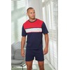 H.I.S Men's Short Pyjamas, Navy Red White