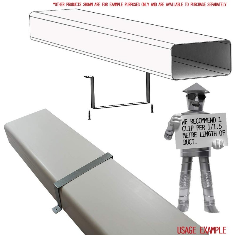 Kair Rectangular Ducting Retaining Clip 180mm x 90mm Support Bracket