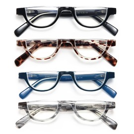 EYEURL Half Frame Reading Glasses for Women-4 Pack Blue Light Glasses Fashion Computer Readers for Women Anti UV Ray Eyeglasses with Spring Hinges,1.75