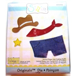 Sizzix Cowboy Outfit Sizzix Originals Die for Animal Dress-ups 655435 Hat Scarf Pants