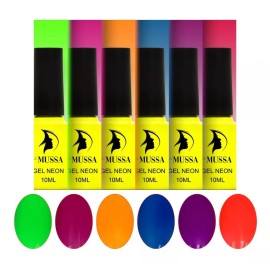 Lé Mussa Gel Semipermanente-esmalte Gama 6 Piezas-polish-neon
