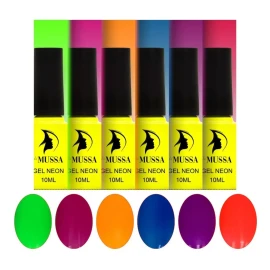 Lé Mussa Gel Semipermanente-esmalte Gama 6 Piezas-polish-neon