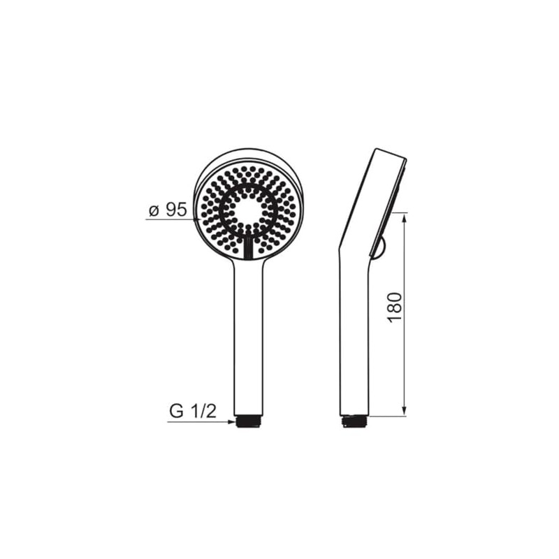 Hansa Basic Jet Shower/Hand Shower 3-Jet | Hose Connection G