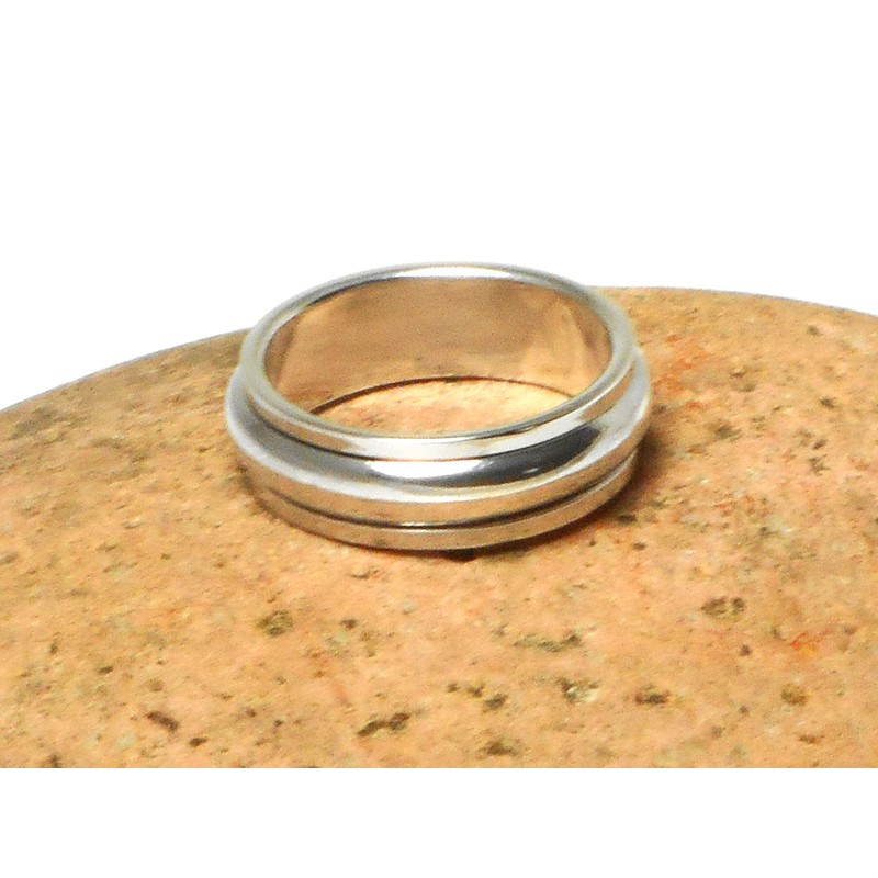 Plain Sterling Silver 925 Spinner Ring (T)