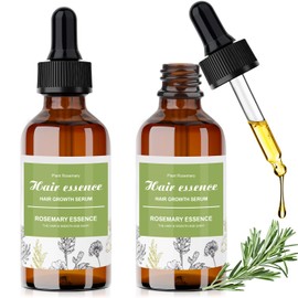 2 * 60ml Rosmarinöl Haare, Rosemary Oil for Hair - Haaröl für Männer Frauen 4oz, Rosemary Mint Kopfhaut Serum, Haarstärkungsöl für gesundes