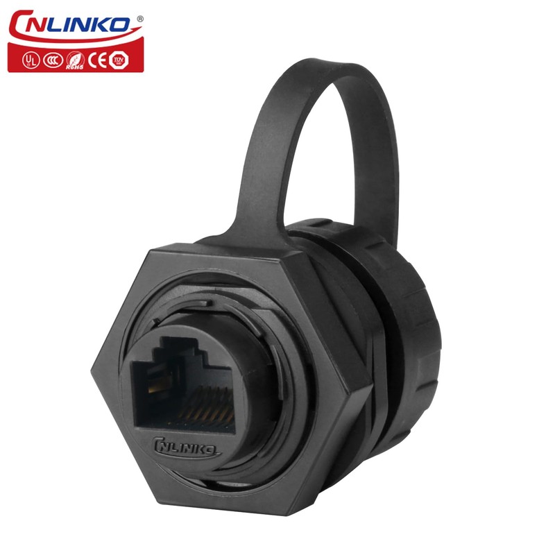 CNLINKO YM-20 RJ45 Panel Mount Socket, CAT6 Ethernet Connector RJ45