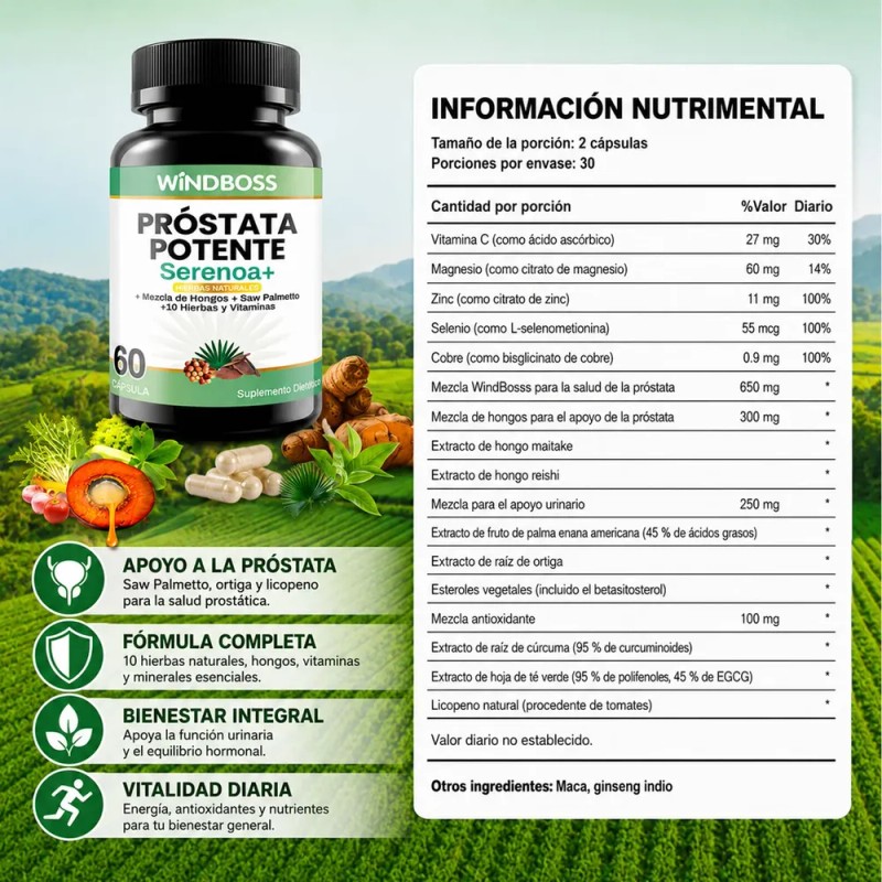 Windboss Pack Hombre Próstata Y Aminoácidos 120 Cápsulas