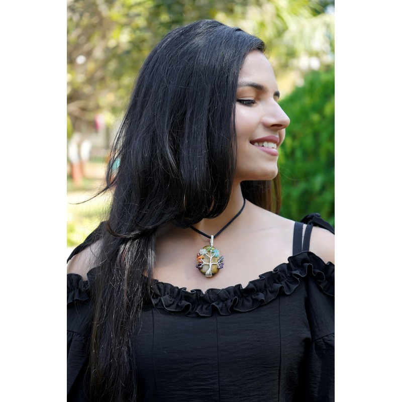 Sugandha Wellness Tiger Eye Healing Crystal Necklace - Strength &