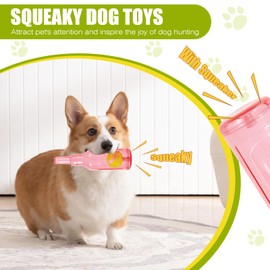 YOOGAO Pet Dog Toy, Dog Squeak Toy, Floating Dog Toy, Interactive Fetch Toy for Play and Training, Bottle Shape with Tennis Ball Inside (Single Large)