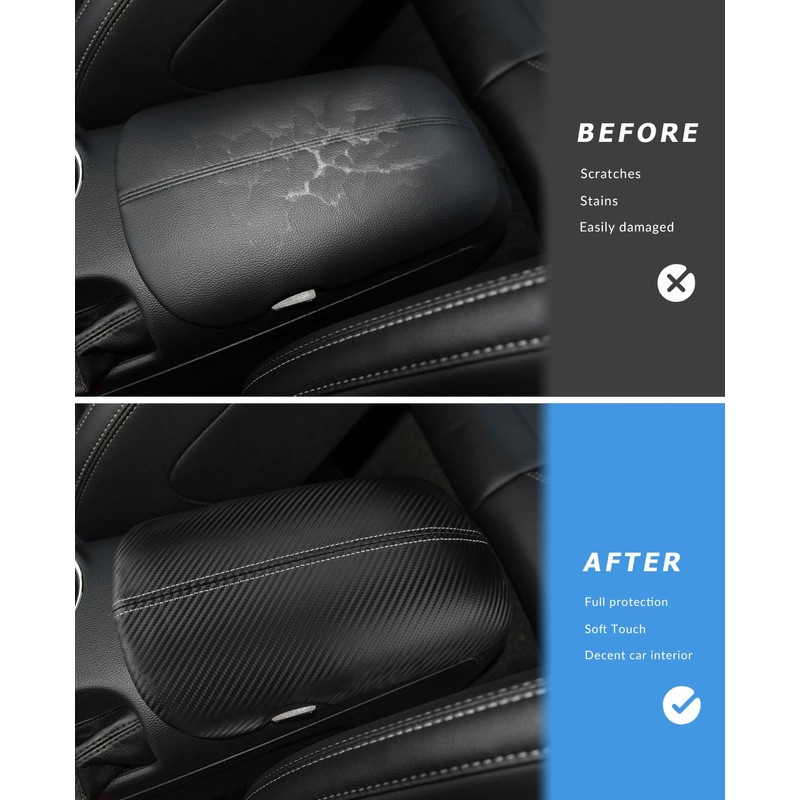 INTGET Car Center Console Cover for Ford Mustang Accessories 2015-2024