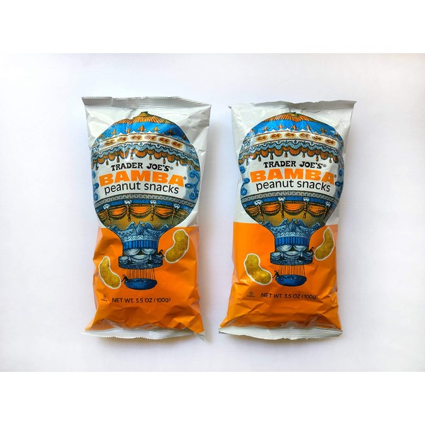 Trader Joe's Israel Bamba Peanut Snacks, 3.5 oz (100g), Set of 2 Bags, Kosher Pareve