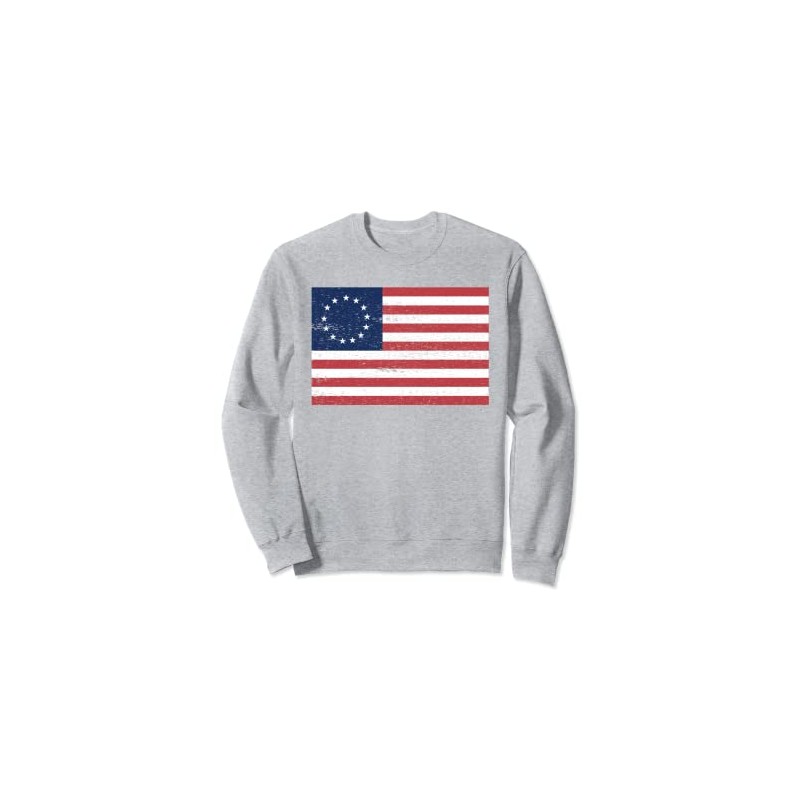 Betsy Ross 13 Star American Flag Distressed Sweatshirt