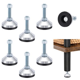 twinklemon 8PCS Heavy Duty Leveling Feet Carbon Steel Adjustable Leveling Feet for Shelving Machinery Devices Workbench Cabinet Furniture M12 Thread 2.36 Inch Dia Base 14,000 lb Total Load Capacity