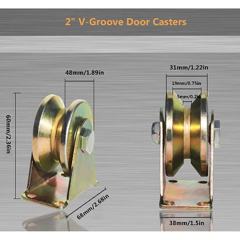 Lyplus 4-Pack 660 lbs Heavy-Duty 2in V-Groove Casters with Brackets
