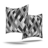 LARAWELL Cushion Cover 80 x 80 cm Cotton Grey Black