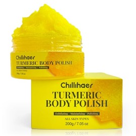 "Chillihaer "Exfoliante de cúrcuma CHILLIHAER para eliminar las axilas oscuras, exfoliante corporal de cúrcuma para las manchas oscuras de la parte interna de los muslos, exfoliante corporal exfolia