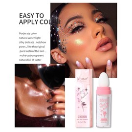 GL-Turelifes Highlighter Stick Puff Fairy Stick Highlighter Powder Glitter Loose Powder Brush Stick Contouring Powder Shimming Powder Tiktok Makeup (P02 Light Pink)