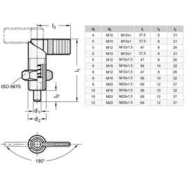 Ganter Standard Elements/Locking Latch/GN 612 10 Bolt Diameter: 10 mm 1 Units, Black, GN 612-10-M20X1,5-AK