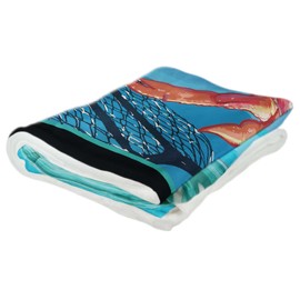 Northwest Art Mall Newport Oregon Dungeness Crab Ultra Fleece Bed Sofa Travel Cozy Blanket from Illustration by Artist Joanne Kollman 50" x 60".