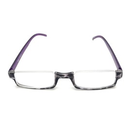 Pink Ribbon Shades The Emma Half Moon Rim Readers Clear Reading Glasses Cheaters for Women +4.00 Purple Tortoise