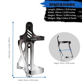 Corki Cycles Water Bottle Holder Aluminum Alloy Right and Left Entry Bike Water Bottle Holder for Road, Mountain and Gravel Bikes - Left Duo Pack - 2Pack - Black & Silver