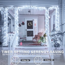 250 LED White String Lights Indoor, 82ft 8 Modes White Christmas String Lights Clear Wire, Plug in Twinkle Fairy Lights for Bedroom Wedding Tree Christmas Decorations