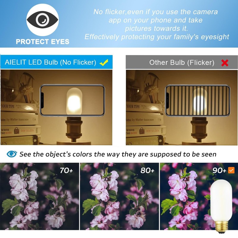 Leools T14 LED Bulb,6W E26 LED Bulb Dimmable Equivalent E26