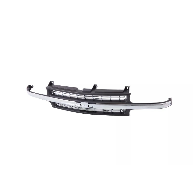 AMPLETHINK Black Grille w/Chrome Molding Trim For 99-02 Chevy Silverado