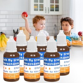 Fruit Fly Trap Refill Liquid Replacement Only 6 Packs- White Liquid Fly Traps for Indoors- Safe Near Pets,Food and Kids- Fruit Fly Lure Refill Liquid Trap Easy to Use Fly Traps for House