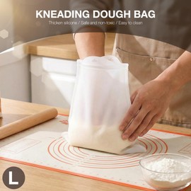 Kneading Bag, Silicone Kneading Dough Bag Material Versatile Mixer for Bread Pastry Pizza Tortilla Flour Mixing Bag for Pastry Bread Making (L)