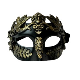 Masquerade Mask Venetian Greek Roman Warrior Egyptian Men masquerade mask (Black & Gold)