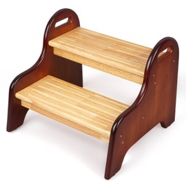 StrongTek Kids 2 Step Stool, Rubber Wood Step for Children, Safe & Sturdy, Ideal for Bathroom, Kitchen, Home Use, Durable, Non-Slip, Child Safety, Foot Stool, Toddler Step Stool, Easy to Clean