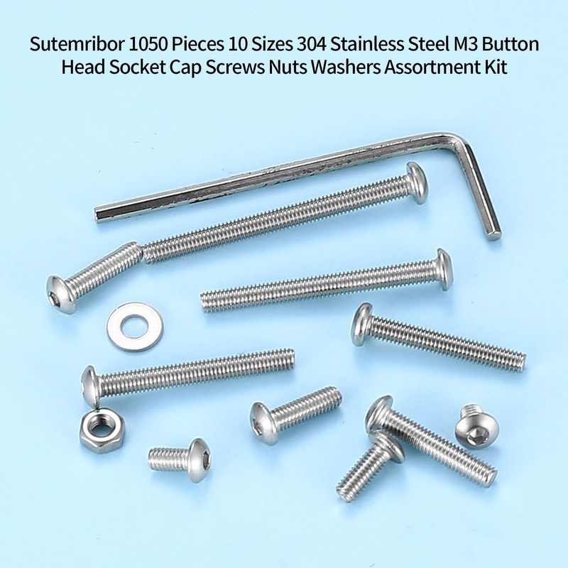 1050 Pcs M3 Screws Kit, M3 Machine Screws and Nuts