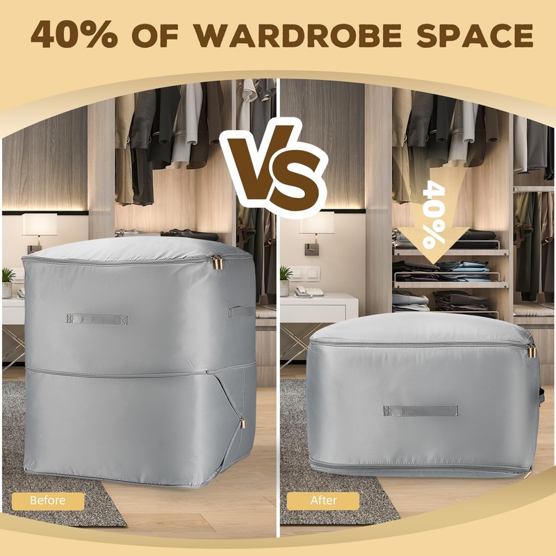 Ultra Space Saving Self Compression Organizer, Compression Packing Cubes, Bedroom