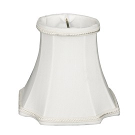 Royal Designs, Inc. Decorative Inverted Corner Trim Bell Chandelier Shade CS-714WH, White, 3 x 5 x 4.5