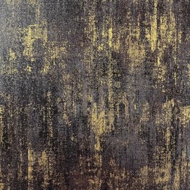 JiffDiff Vintage Metallic Peel and Stick Wallpaper Self Adhesive Industrial Metallic Concrete Wall Paper Modern Stick on Wallpaper Contact Paper(17.3" x 120" Black Gold)