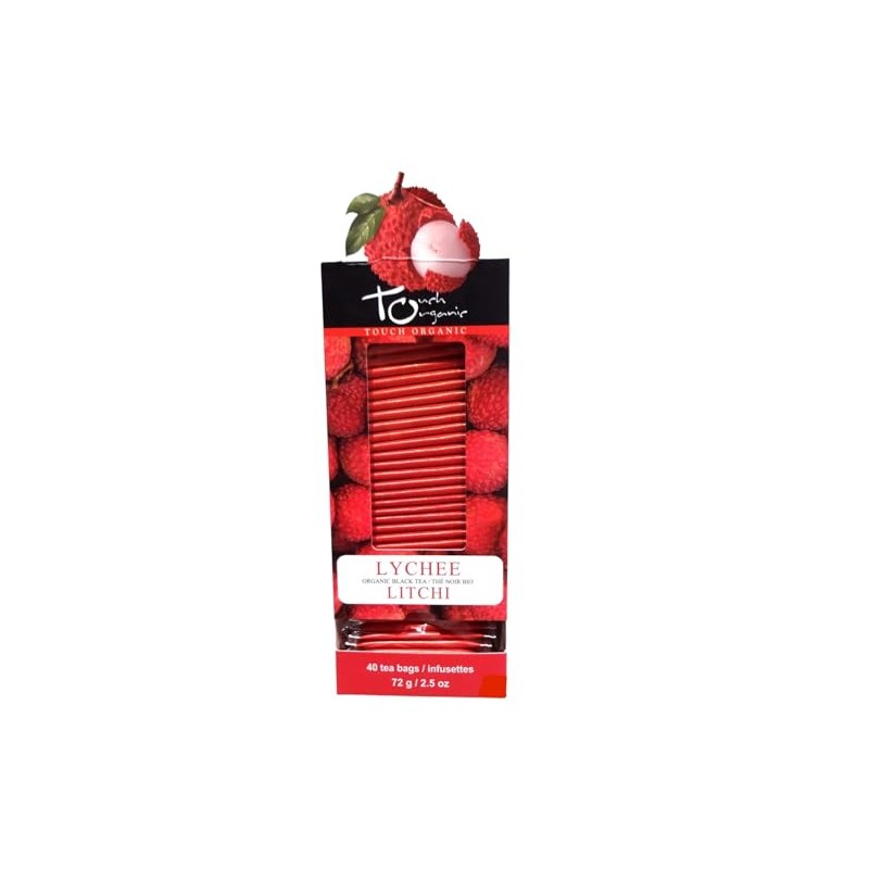 Touch Organic LYCHEE BLACK Tea Bags, 40 Bags, 2.5 oz