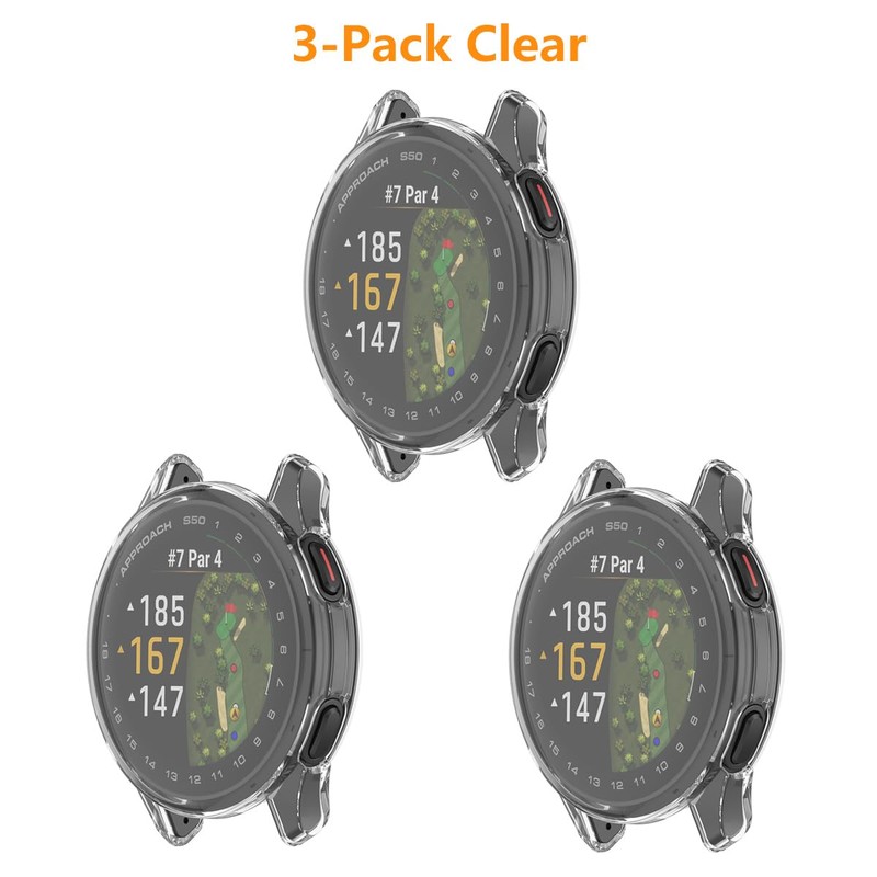 HOMTERN 3-Pack Cases for Garmin Approach S50,Flexible TPU Full Covered