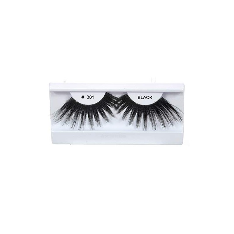 10 Pairs 100% Human Hair False Eyelashes Natural Black #