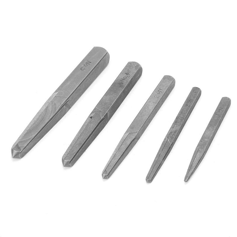 5Pcs Screw Extractor, Straight Fluted Screw Extractor Set, Broken Damaged