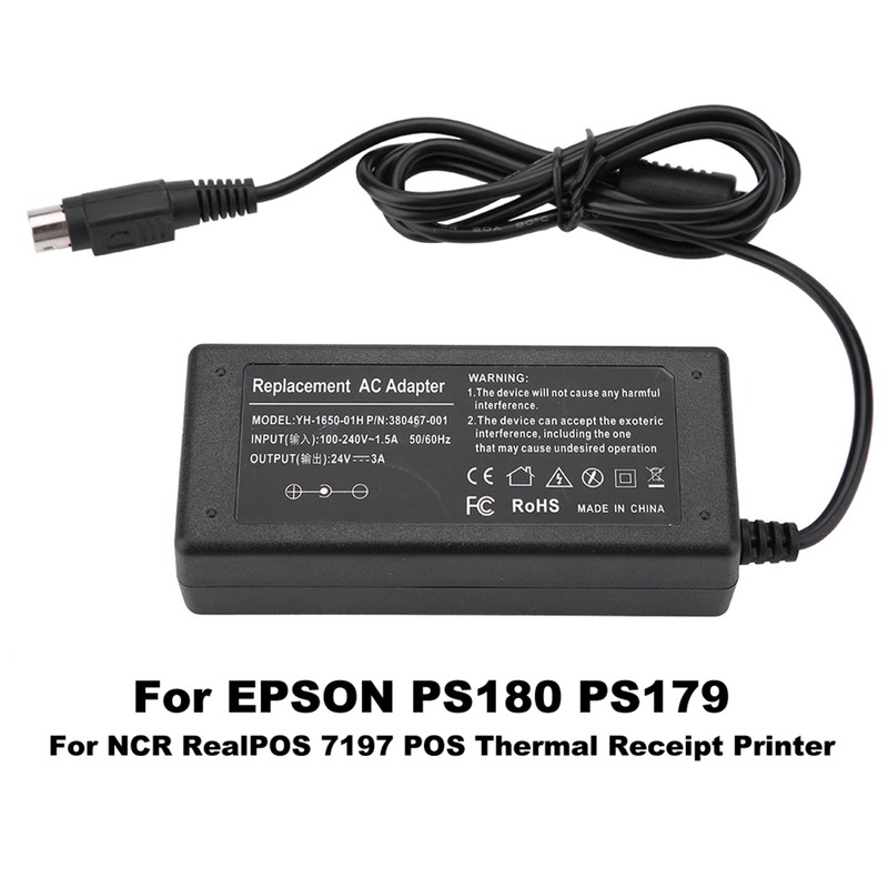 72W 24V3A 3pin Bill Counter AC DC Adapter Over Heat